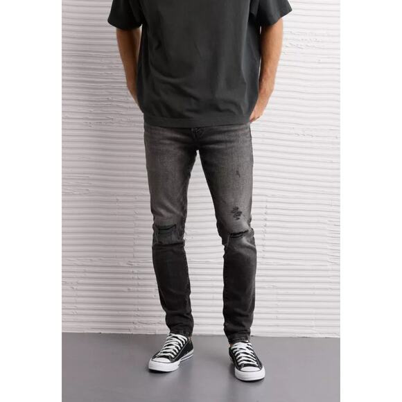 American Eagle Men’s AirFlex+ Athletic Fit Jeans Black 30x30 Edgy Street Skater - Picture 1 of 7